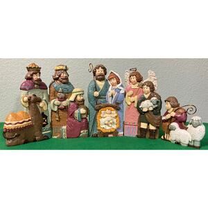 New in Box Hinged Nativity Scene Christmas Holiday Season Table Top Decoration